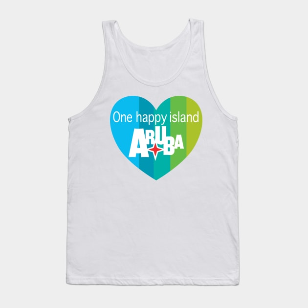 Aruba Heart - one happy island Tank Top by JossSperdutoArt